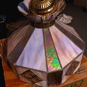Vintage Stained Glass Hanging light fixture